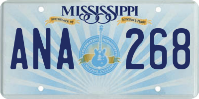 MS license plate ANA268