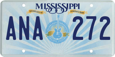 MS license plate ANA272