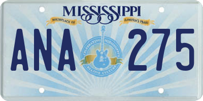 MS license plate ANA275