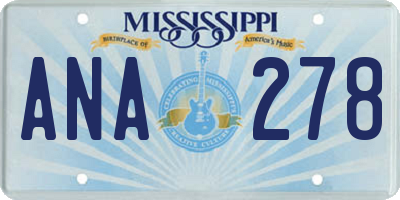 MS license plate ANA278