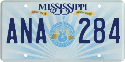 MS license plate ANA284