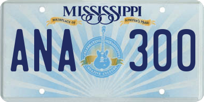 MS license plate ANA300