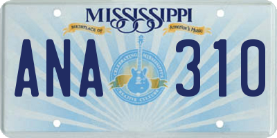 MS license plate ANA310