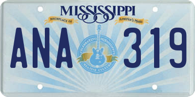MS license plate ANA319