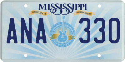MS license plate ANA330