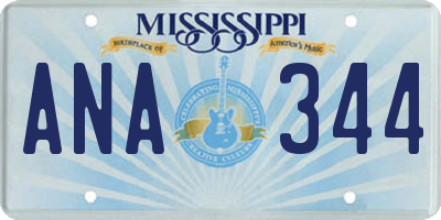 MS license plate ANA344