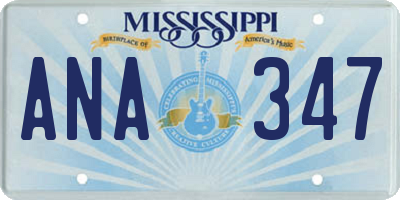 MS license plate ANA347