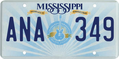 MS license plate ANA349
