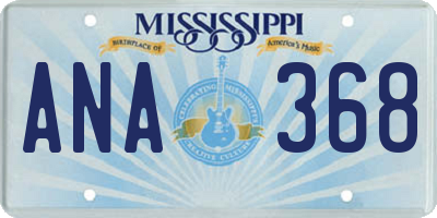 MS license plate ANA368