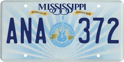 MS license plate ANA372