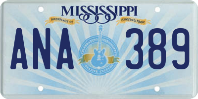 MS license plate ANA389