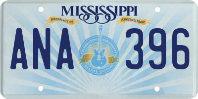 MS license plate ANA396