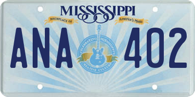MS license plate ANA402