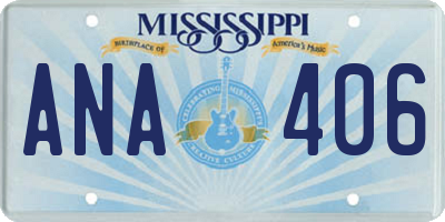 MS license plate ANA406