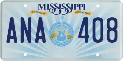 MS license plate ANA408