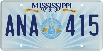 MS license plate ANA415