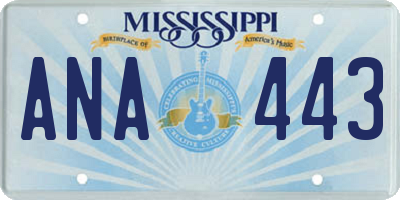 MS license plate ANA443