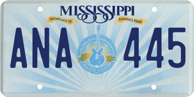 MS license plate ANA445