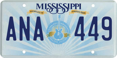 MS license plate ANA449