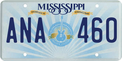 MS license plate ANA460