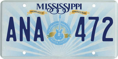 MS license plate ANA472