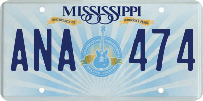 MS license plate ANA474