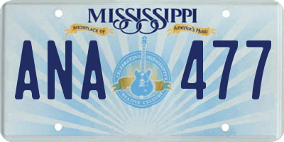 MS license plate ANA477