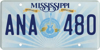 MS license plate ANA480