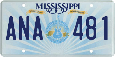 MS license plate ANA481
