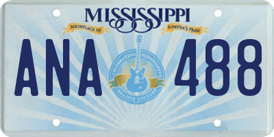 MS license plate ANA488