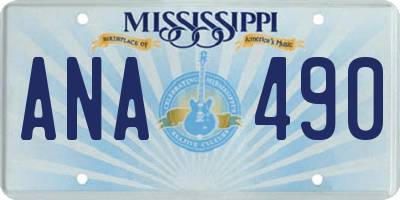 MS license plate ANA490