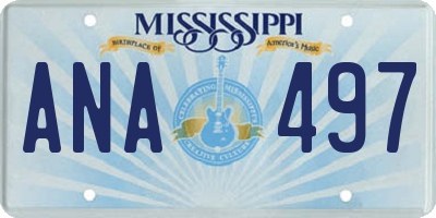 MS license plate ANA497