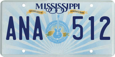MS license plate ANA512
