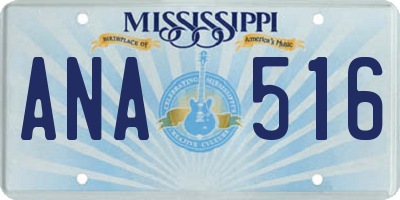 MS license plate ANA516