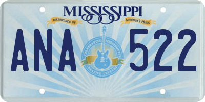 MS license plate ANA522