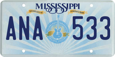 MS license plate ANA533