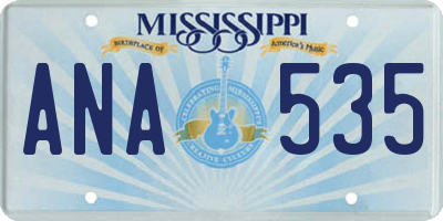 MS license plate ANA535