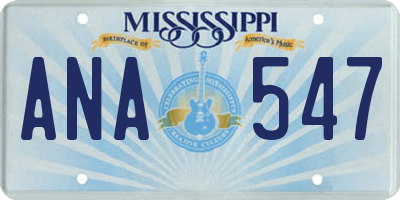 MS license plate ANA547
