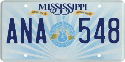 MS license plate ANA548