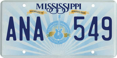 MS license plate ANA549
