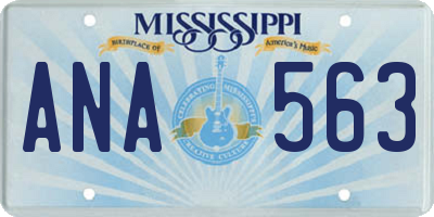 MS license plate ANA563