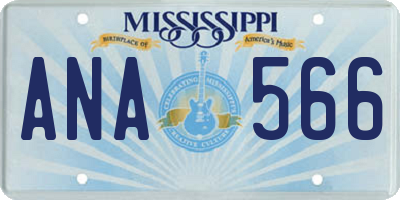 MS license plate ANA566