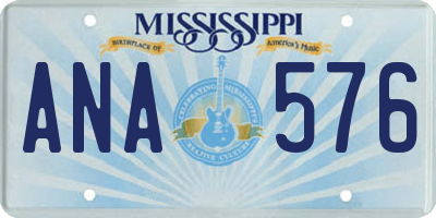 MS license plate ANA576