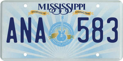 MS license plate ANA583