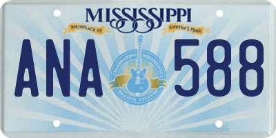MS license plate ANA588