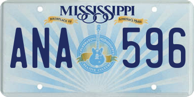 MS license plate ANA596