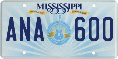 MS license plate ANA600