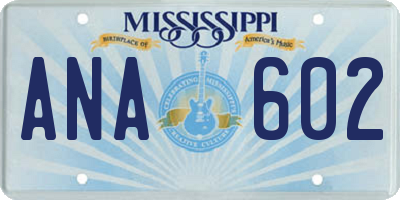 MS license plate ANA602