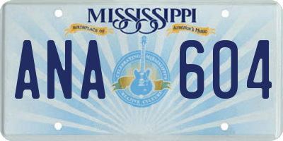 MS license plate ANA604