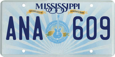 MS license plate ANA609